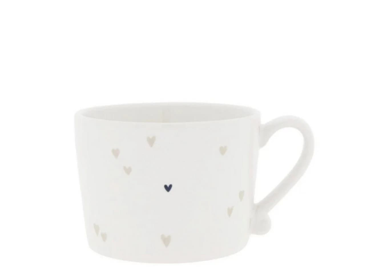 Bastion Collections Tasse Herzen Beige/Weiß Keramik
