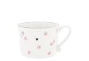 Bastion Collections Cappuccinotasse Rosa Blumenmuster Keramik Landhausstil Bild 2