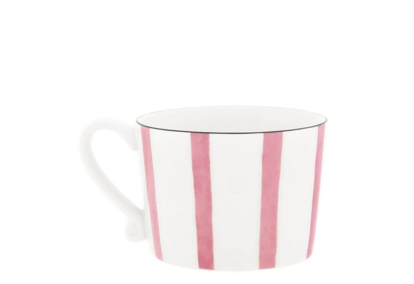 Bastion Collections Cappuccinotasse Rosa Streifen Keramik - Bild 2