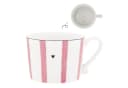 Bastion Collections Cappuccinotasse Rosa Streifen Keramik Bild 3