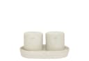 Bastion Collections Salz- und Pfefferstreuer Set Creme mit Tablett Bild 2
