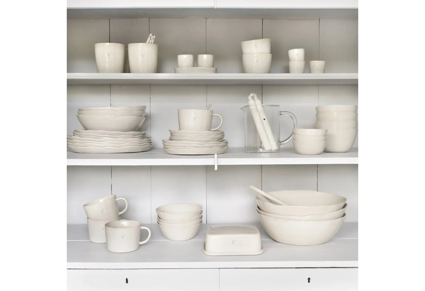 Bastion Collections Salz- und Pfefferstreuer Set Creme mit Tablett - Bild 5