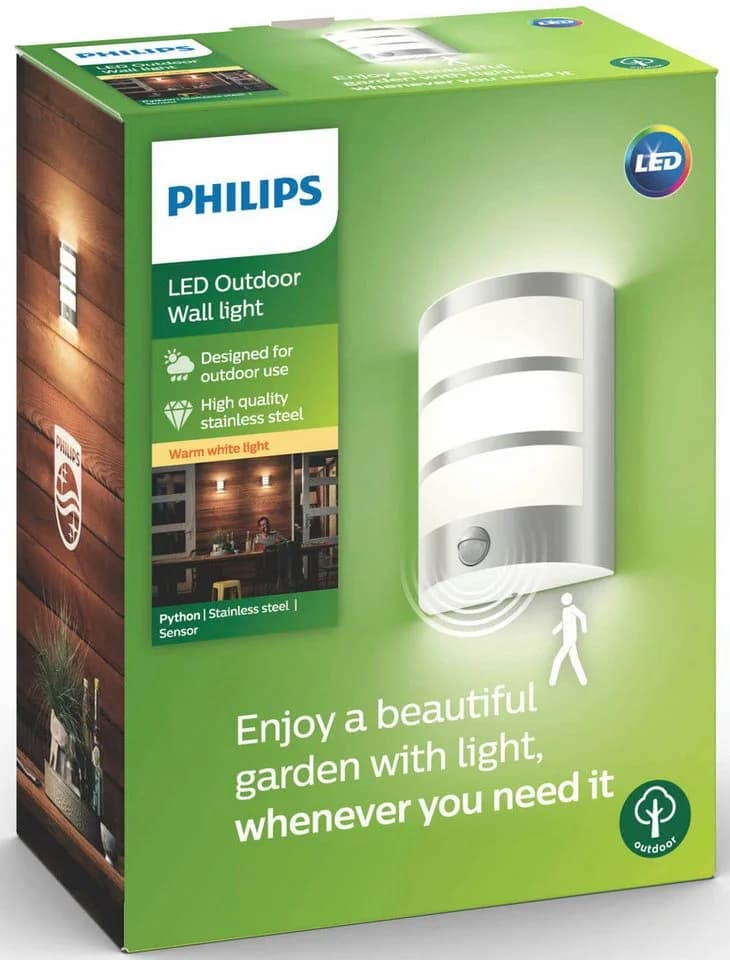Philips Python LED-Sensor-Außenwandlampe Edelstahl Bewegungsmelder - Bild 4