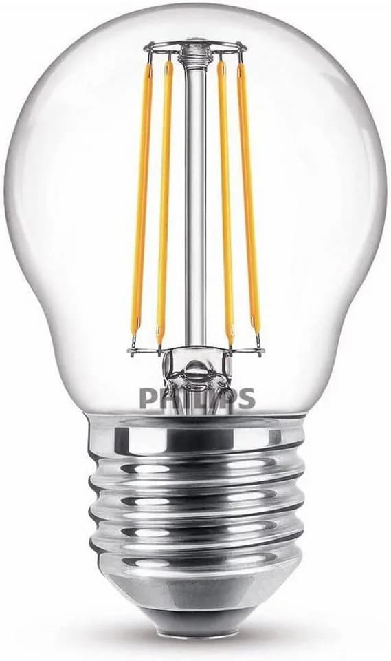 Philips LED-Lampe E27 P45 4,3W Filament 2700K 2er