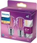 Philips LED-Lampe E27 P45 4,3W Filament 2700K 2er Bild 2