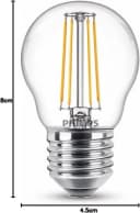 Philips LED-Lampe E27 P45 4,3W Filament 2700K 2er Bild 4