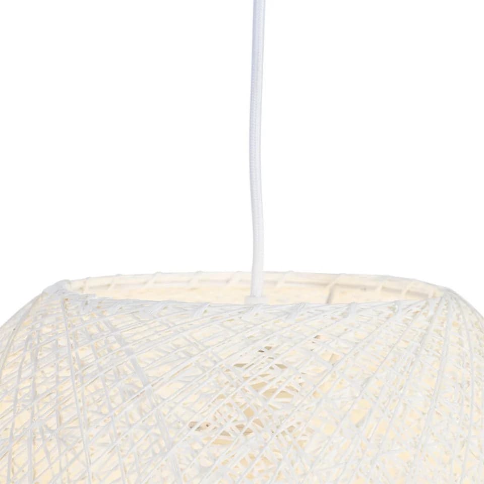 Qazqa Pendelleuchte Corda, Weiß, Modern, Papier, 1-flammig - Bild 3