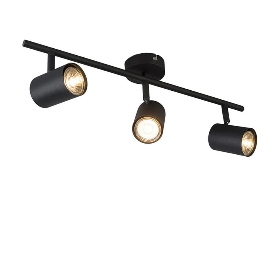 Qazqa LED Aufbaustrahler Jeana Schwarz Modern 3-flammig GU10 - Bild 2