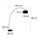 Qazqa Stehlampe Vinossa Schwarz Bogenlampe Bild 1