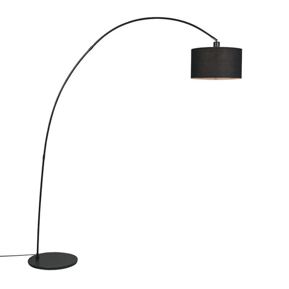 Qazqa Stehlampe Vinossa Schwarz Bogenlampe - Bild 2