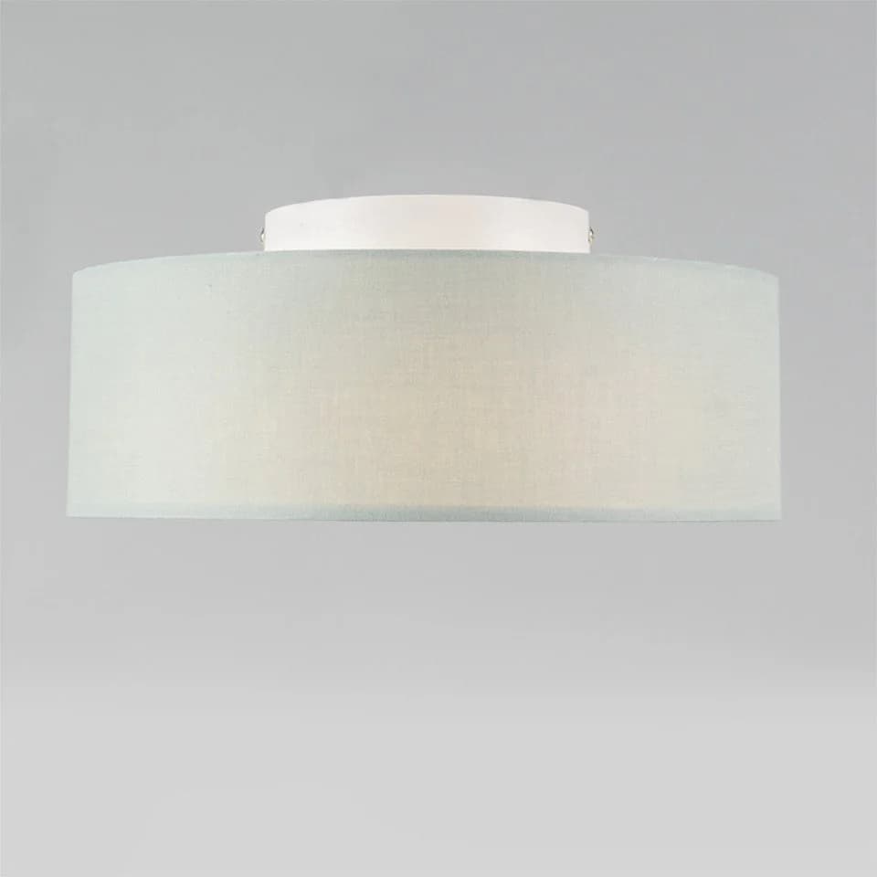 Qazqa Deckenleuchte Drum LED Grün Modern Textil