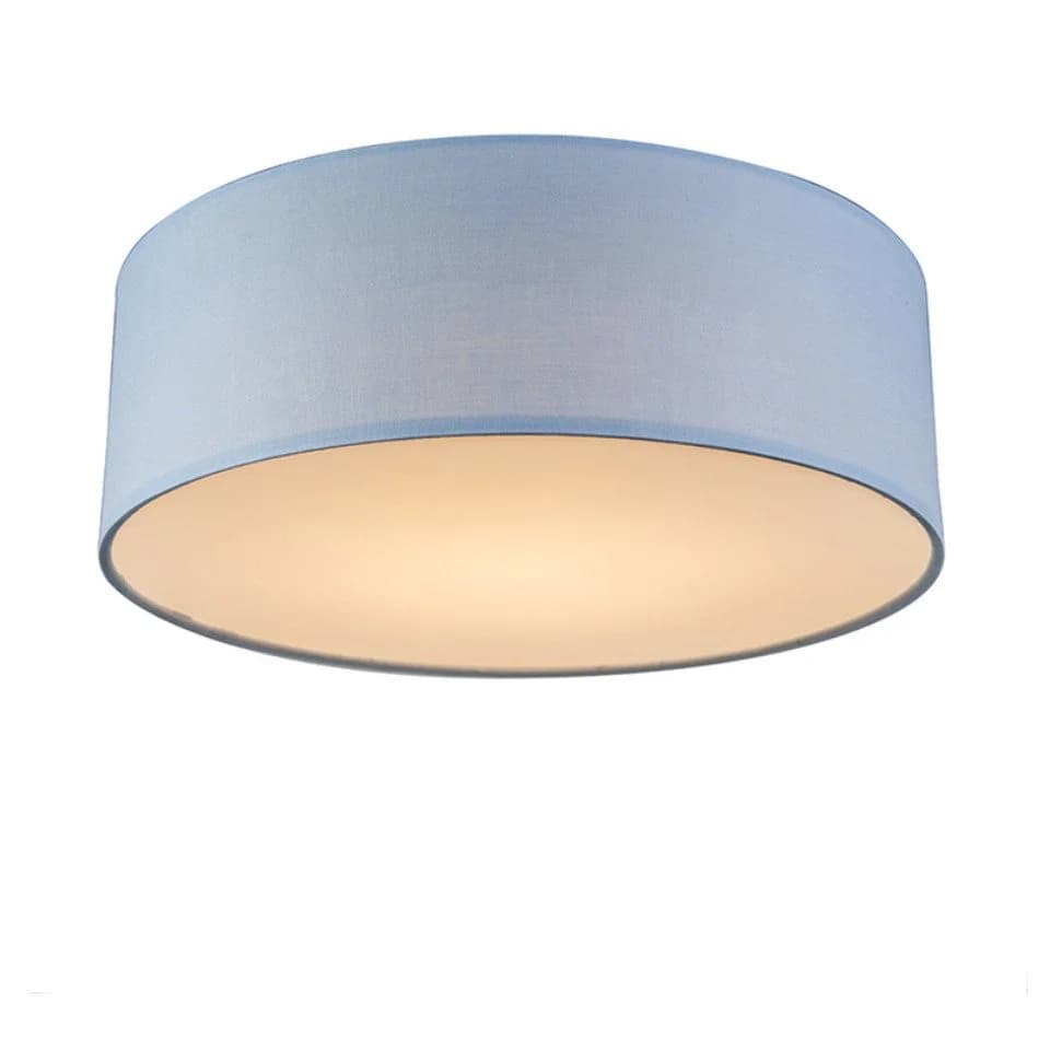 Qazqa Deckenleuchte Drum LED Blau Modern Textil - Bild 2