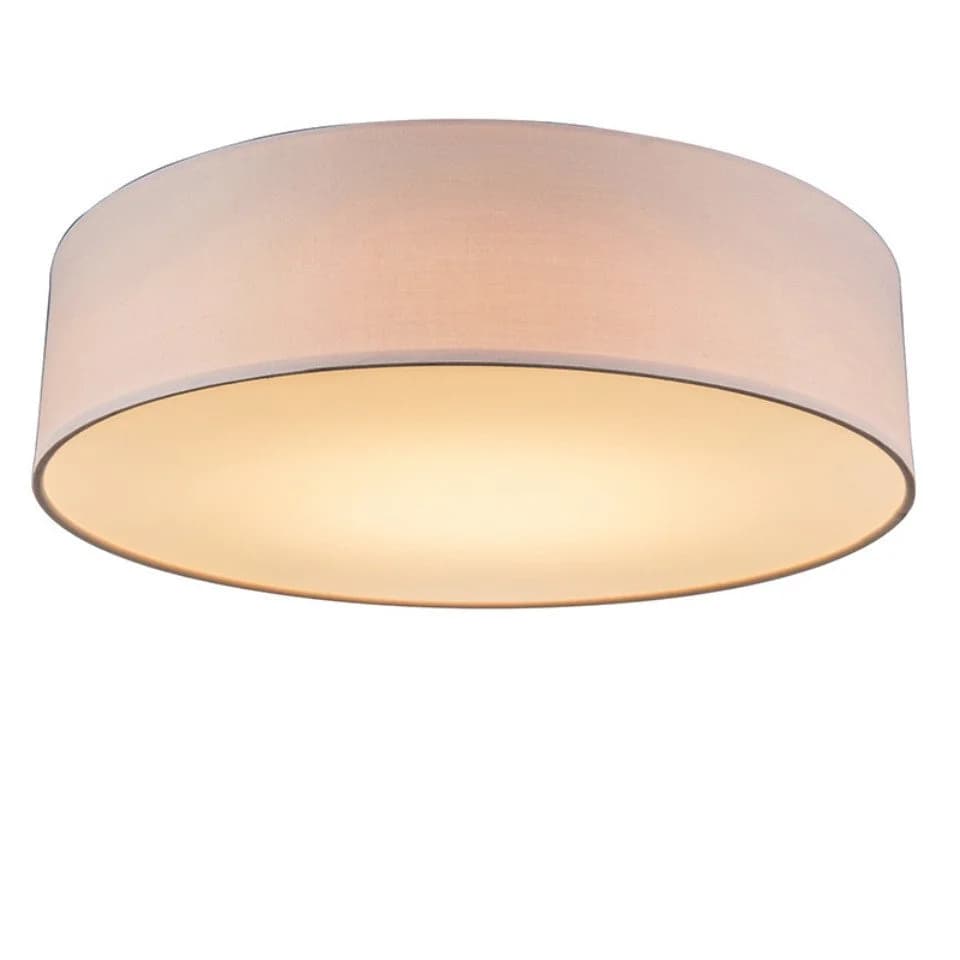 Qazqa Deckenleuchte Drum LED Rosa Modern Textil - Bild 2