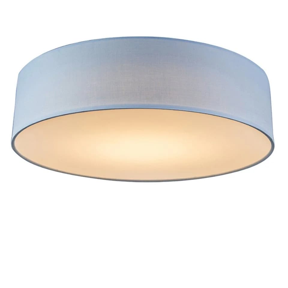 Qazqa Deckenleuchte Drum LED Blau Textil Modern - Bild 2