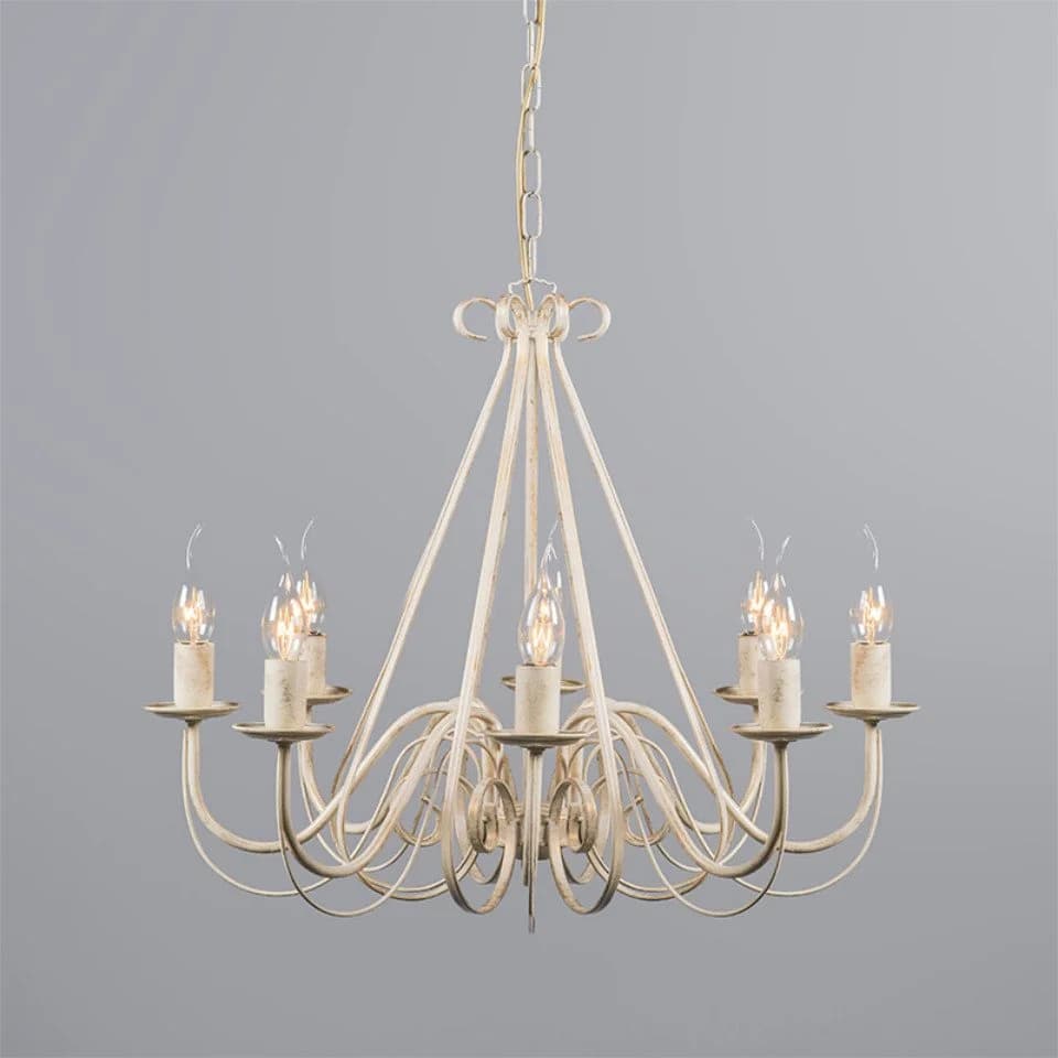 Qazqa Kronleuchter Giuseppe 8-flammig Taupe Stahl - Bild 1