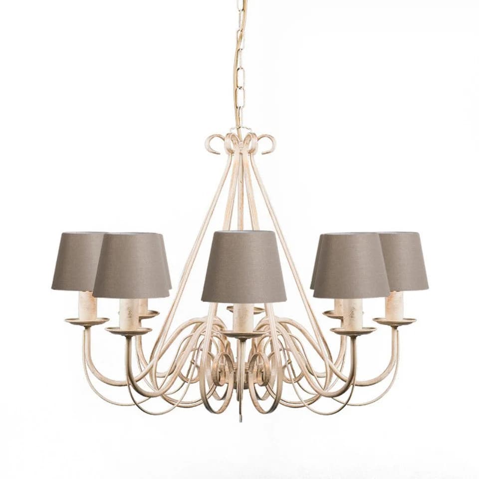 Qazqa Kronleuchter Giuseppe 8-flammig Taupe Stahl - Bild 2