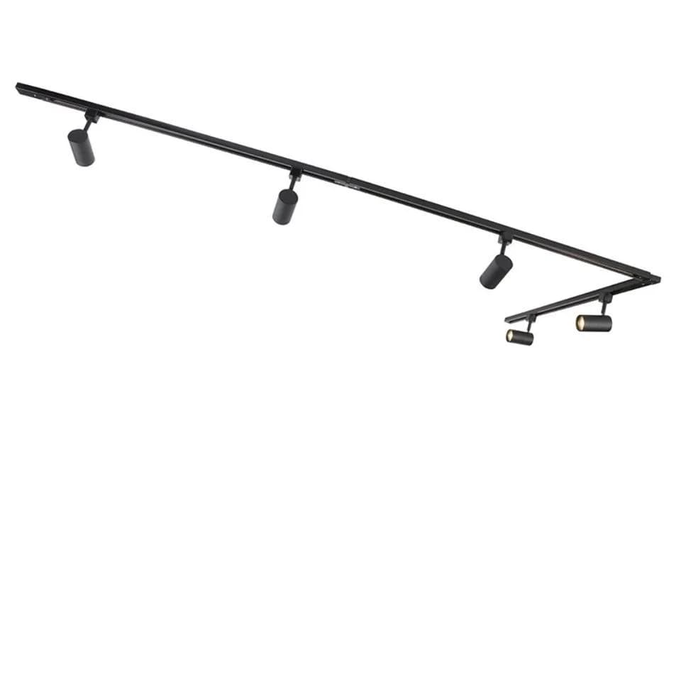 Qazqa Schienensystem Iconic Jeana 5-flammig Schwarz Stahl - Bild 5
