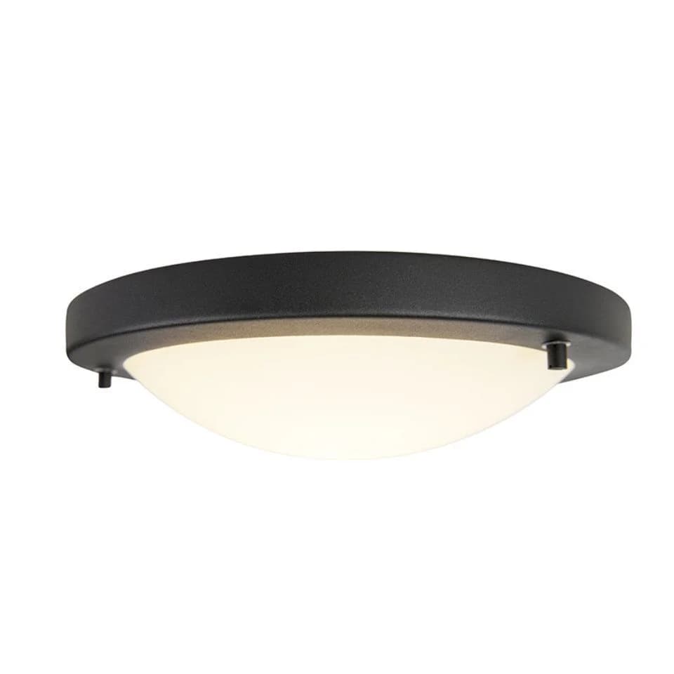 QAZQA Deckenleuchte Yuma Schwarz Glas Modern E27