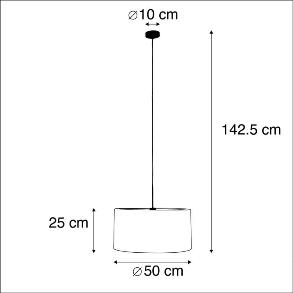 QAZQA Pendelleuchte Combi Beige Schwarz Textil E27 - Bild 3