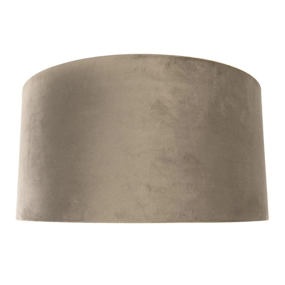 Qazqa Lampenschirm Cilinder Velours Taupe Gold - Bild 4