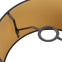 Qazqa Lampenschirm Rond schuin katoen Schwarz Gold Bild 4