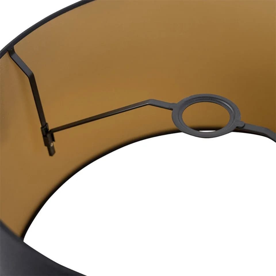 Qazqa Lampenschirm Rond schuin katoen Schwarz Baumwolle - Bild 4