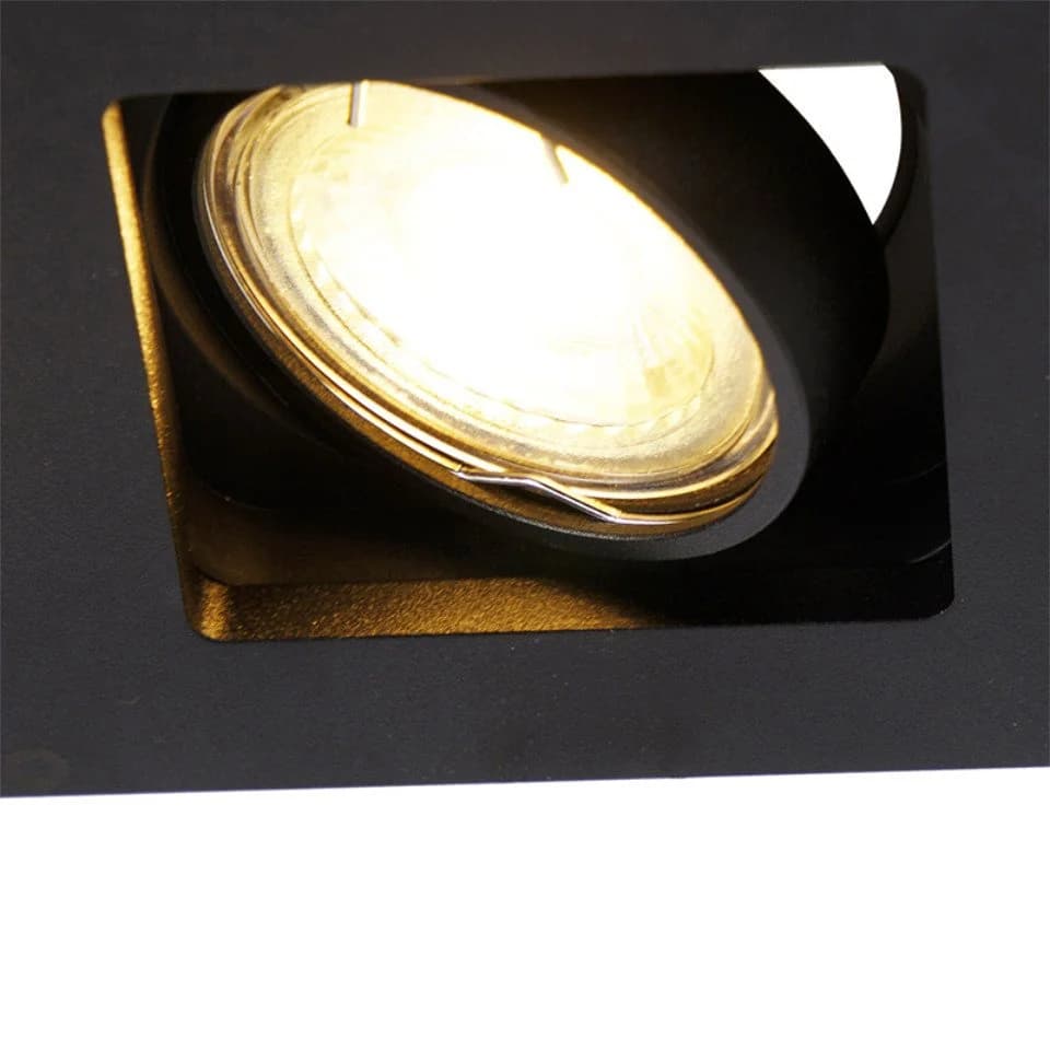 QAZQA Qure Einbaustrahler Schwarz Aluminium GU10 Dimmbar - Bild 5