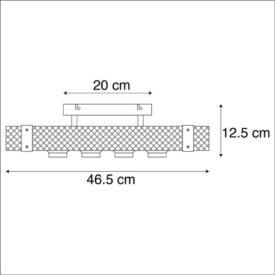Qazqa Deckenleuchte Reena E27 Braun Holz Industrie