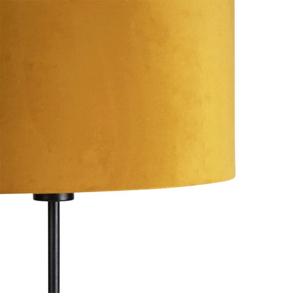 Qazqa Stehlampe Parte fl, ohne Leuchtmittel, E27, Gelb, Landhaus/Rustikal, Stahl, 1-flammig