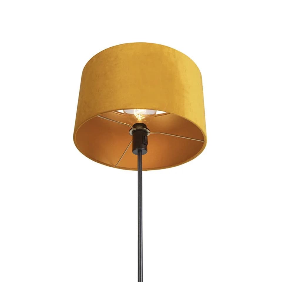 Qazqa Stehlampe Parte fl, ohne Leuchtmittel, E27, Gelb, Landhaus/Rustikal, Stahl, 1-flammig - Bild 4