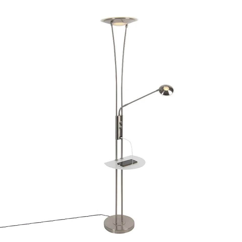 QAZQA Stehlampe Sevilla Dimmbar LED Stahl Modern - Bild 2