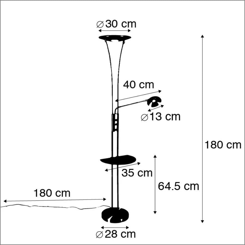 QAZQA Stehlampe Sevilla Dimmbar LED Stahl Modern - Bild 3