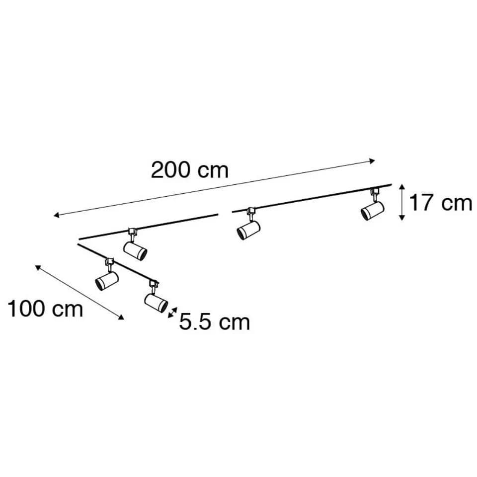 Qazqa Schienensystem Iconic Jeana 5-flammig Weiß Aluminium Modern - Bild 3