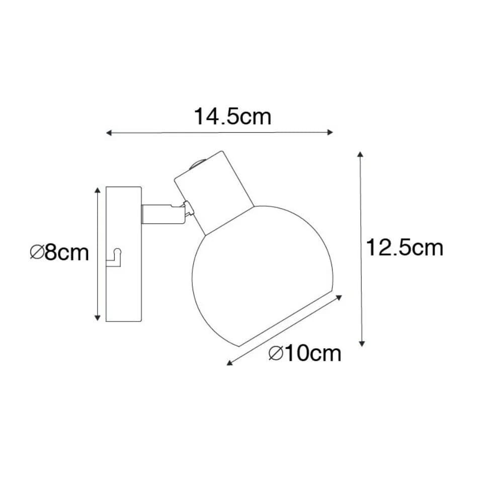 Qazqa LED Aufbaustrahler Vidro Schwarz Art Deco Glas E14