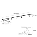 Qazqa Schienensystem Jeana 10-flammig Schwarz Aluminium GU10 Modern Bild 1