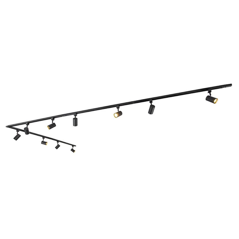 Qazqa Schienensystem Jeana 10-flammig Schwarz Aluminium GU10 Modern - Bild 2