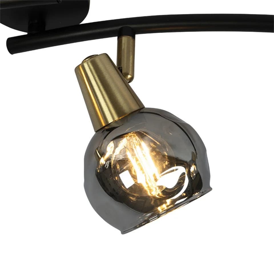 Qazqa Deckenleuchte Vidro Gold Glas Art Deco