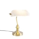 Qazqa Tischleuchte Banker Gold Klassisch Antik Glas Bild 2