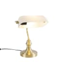 Qazqa Tischleuchte Banker Gold Klassisch Antik Glas Bild 4