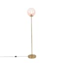 Qazqa Stehlampe Pallon, Rosa, Art Deco, Glas, 1-flammig Bild 2