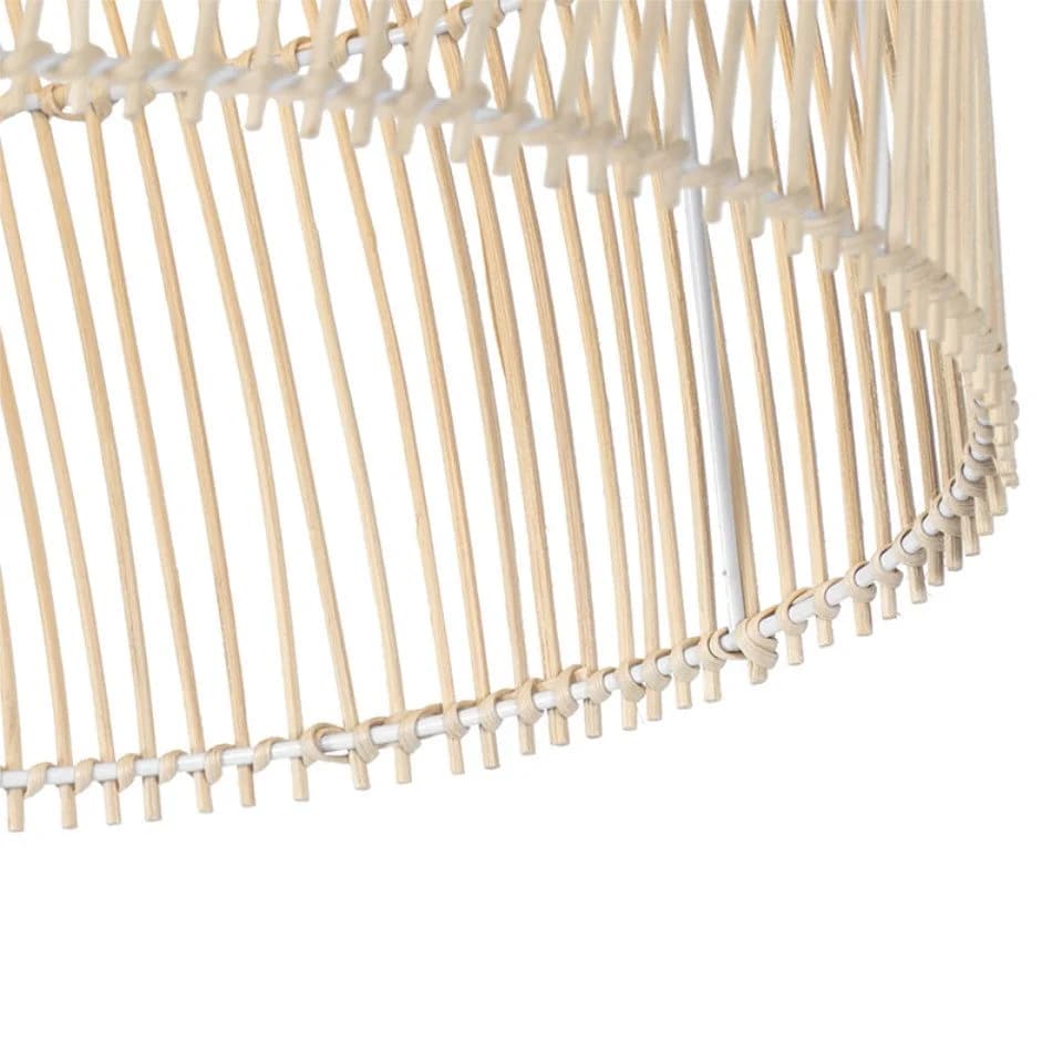 QAZQA Stehlampe Sam Weiß Rattan E27 Landhaus - Bild 4