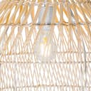 QAZQA Stehlampe Sam Weiß Rattan E27 Landhaus Bild 5