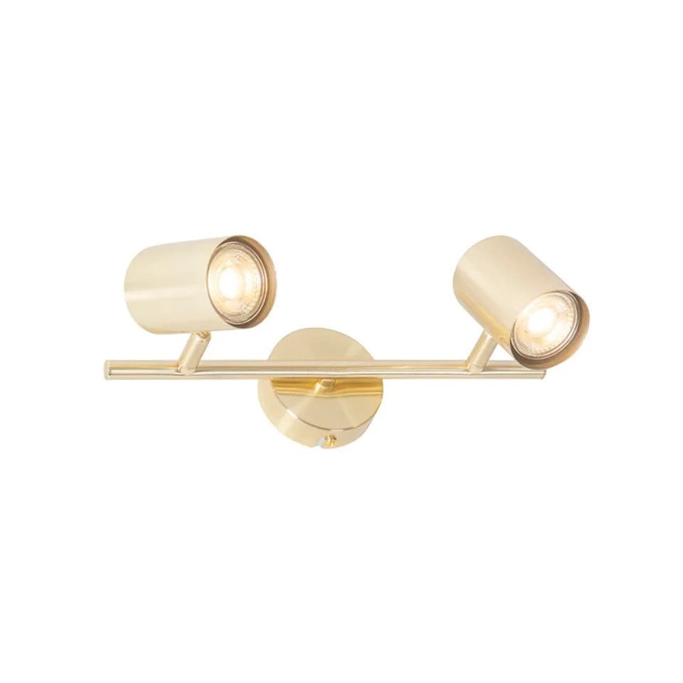 Qazqa LED Aufbaustrahler Jeana 2-flammig GU10 Messing Modern
