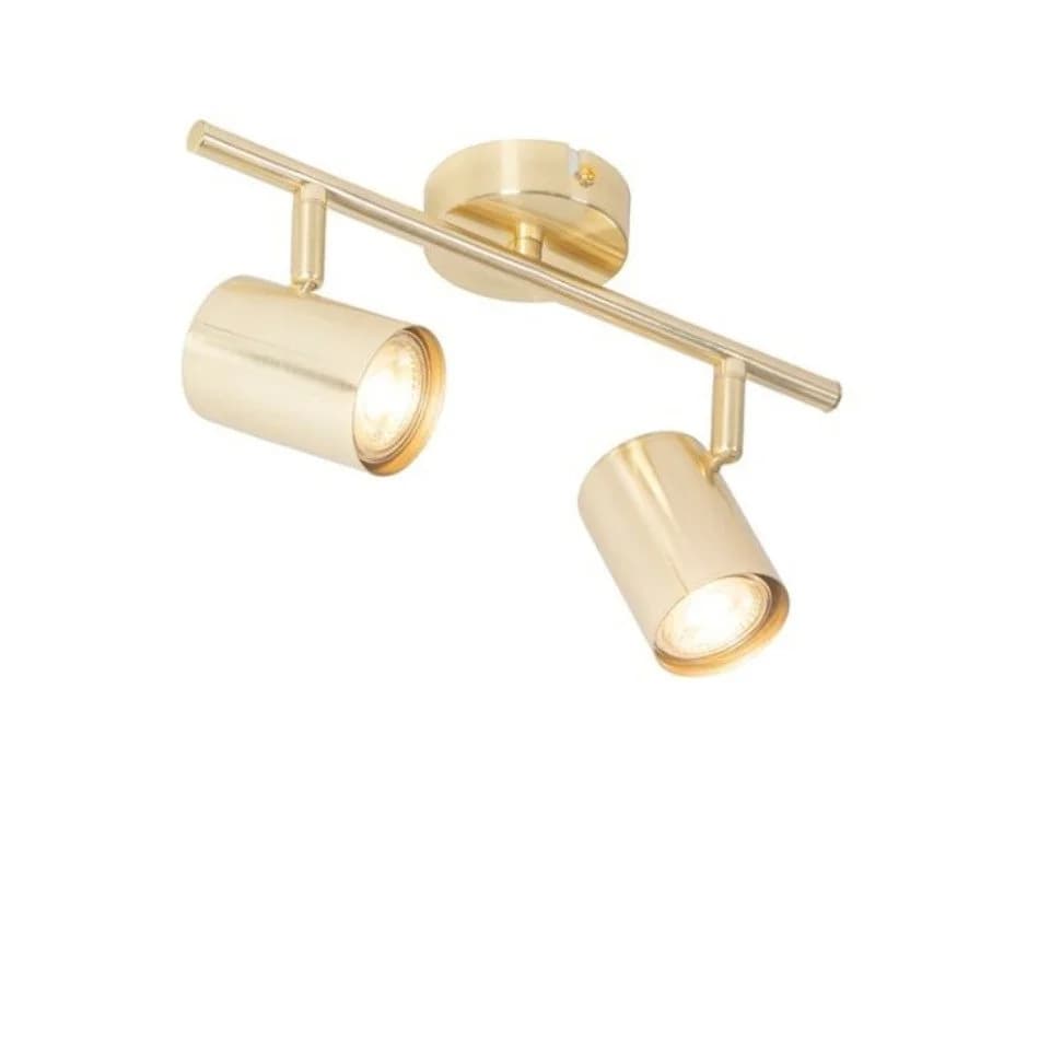 Qazqa LED Aufbaustrahler Jeana 2-flammig GU10 Messing Modern - Bild 2