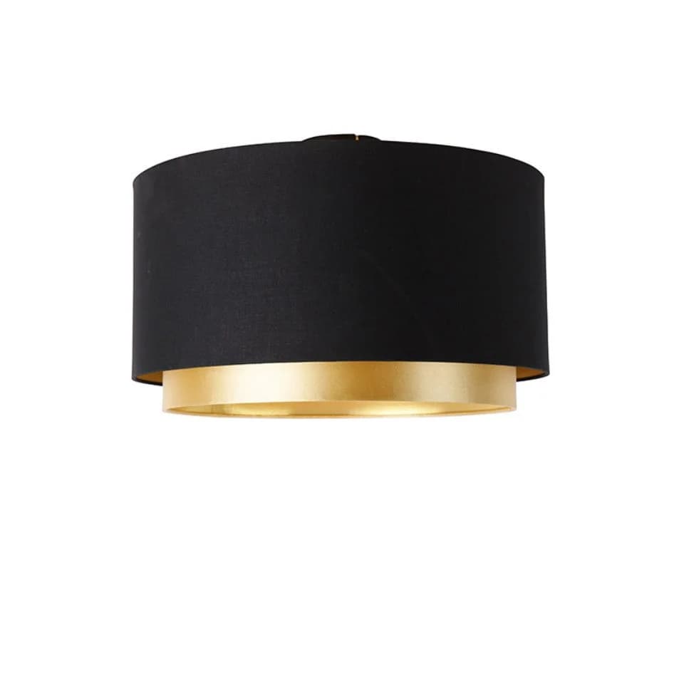 Qazqa Deckenleuchte Shade-duo Schwarz Modern Textil - Bild 2