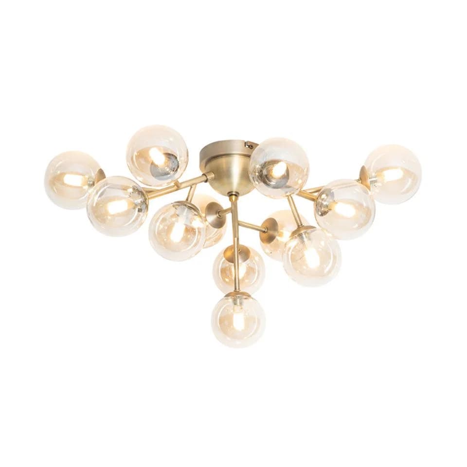 Qazqa Deckenleuchte Bianca Art Deco Bronze Glas 12-flammig - Bild 2