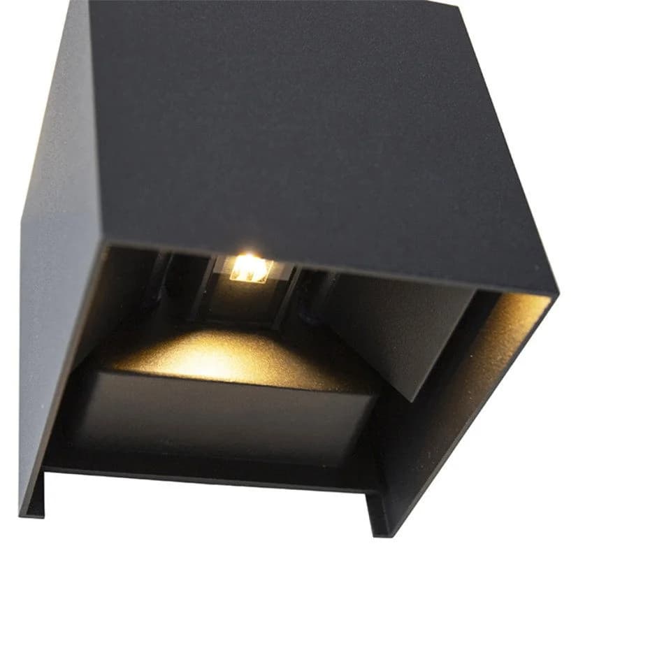 Qazqa Außen-Wandleuchte Edwin Schwarz Aluminium LED - Bild 5
