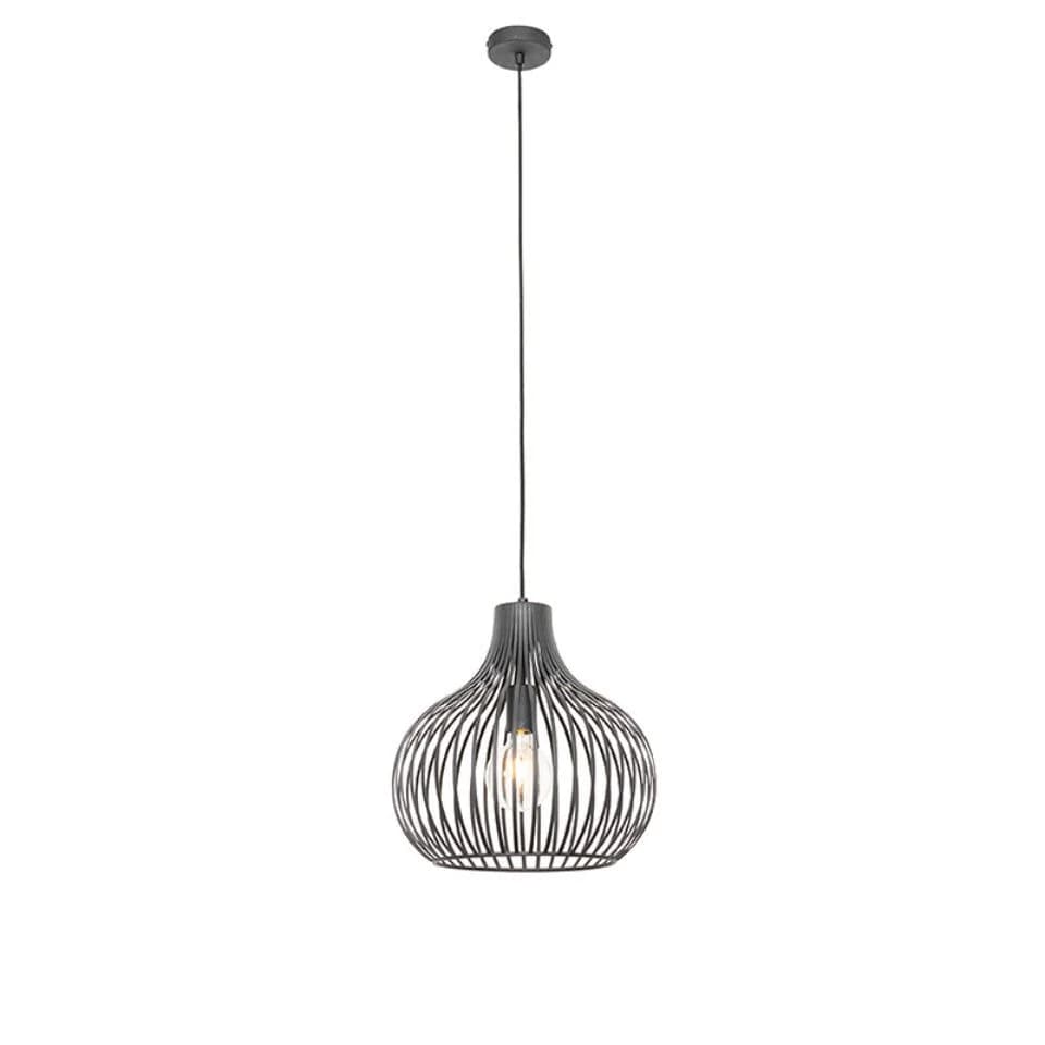 Qazqa Pendelleuchte Saffira Schwarz Modern Aluminium 1-flammig