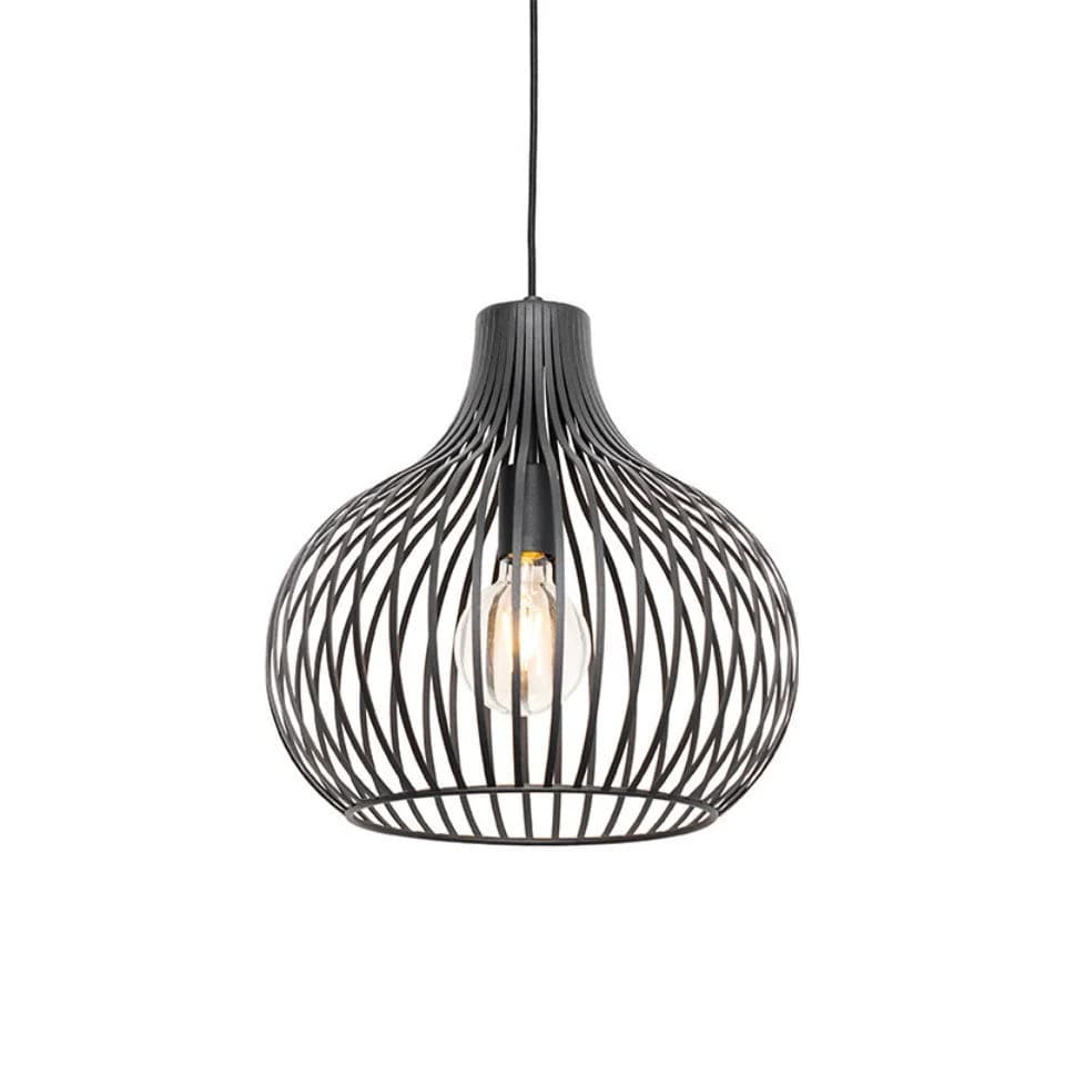 Qazqa Pendelleuchte Saffira Schwarz Modern Aluminium 1-flammig - Bild 2