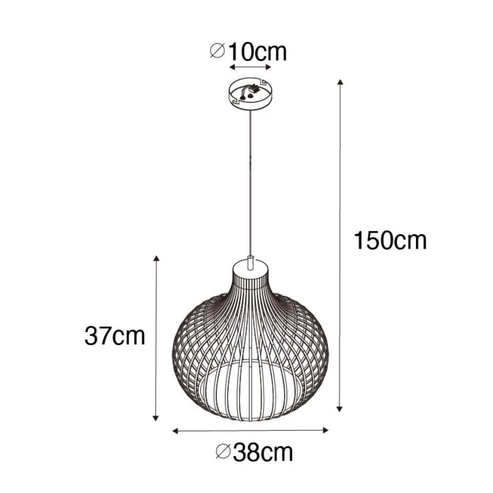 Qazqa Pendelleuchte Saffira Schwarz Modern Aluminium 1-flammig - Bild 3